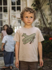 Lil Atelier Μπλουζάκι Lil' Atelier Παιδικό Κοντομάνικο T-Shirt από Οργανικό Βαμβάκι – Oxford Tan