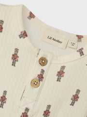 Lil Atelier Βρεφικά Φορμάκια Lil' Atelier Κορμάκι Κοντομάνικο Toy Soldier Turtledove