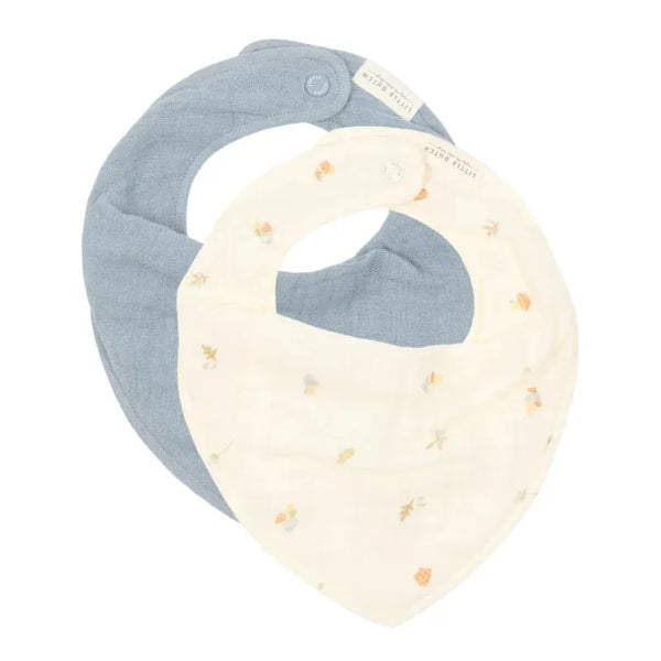 Little Dutch σαλιάρα LITTLE DUTCH. Σετ 2 σαλιάρες-μπαντάνες από μουσελίνα Forest Treasures & Denim Blue