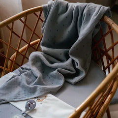 Little Dutch Πανάκια Μωρού LITTLE DUTCH. Σετ 2 πανάκια αγκαλιάς από μουσελίνα Pure Denim Blue 70x70