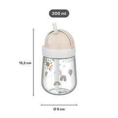 Little Dutch Βρεφικά & Παιδικά Ποτηράκια LITTLE DUTCH. Εκπαιδευτικό ποτηράκι με καλαμάκι 300 ml - Forest Friends