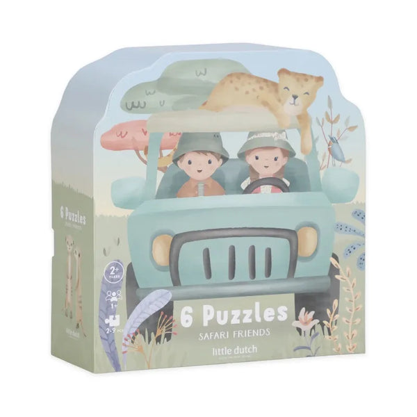 Little Dutch Ζωγραφική - Καλλιτεχνικά - Παζλ LITTLE DUTCH. Παζλ 6 σε 1 Safari Friends FSC