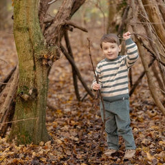 Little Dutch Μπλουζάκι LITTLE DUTCH. Πλεκτό πουλόβερ Balsam Green Stripe