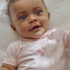 Little Dutch Βρεφικά Φορμάκια LITTLE DUTCH. Φορμάκι κοντομάνικο ροζ Blossom