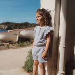 Little Dutch Σαλοπέτα LITTLE DUTCH. Ολόσωμη φόρμα με βολάν Denim Blue Stripe