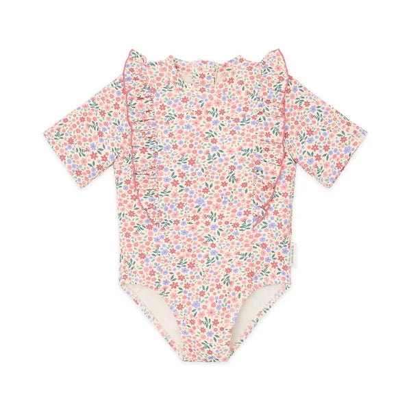 Little Dutch μαγιό 2-6M (62/68 CM) LITTLE DUTCH. Ολόσωμο κοντομάνικο μαγιό με βολάν Dreamy Flowerfield