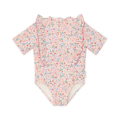 Little Dutch μαγιό 2-6M (62/68 CM) LITTLE DUTCH. Ολόσωμο κοντομάνικο μαγιό με βολάν Dreamy Flowerfield