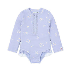 Little Dutch μαγιό 2-6M (62/68 CM) LITTLE DUTCH. Ολόσωμο μακρυμάνικο μαγιό με βολάν Dreamy Lavender
