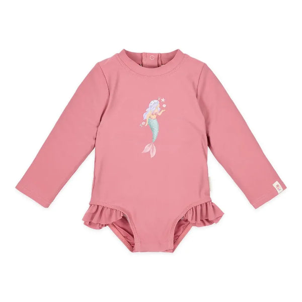 Little Dutch μαγιό 2-6M (62/68 CM) LITTLE DUTCH. Ολόσωμο μακρυμάνικο μαγιό με βολάν Dreamy Pink