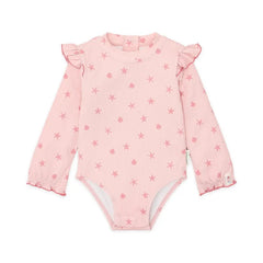 Little Dutch μαγιό 2-6M (62/68 CM) LITTLE DUTCH. Ολόσωμο μακρυμάνικο μαγιό με βολάν Dreamy Seashells