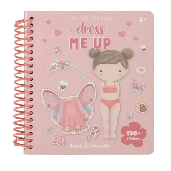 Little Dutch Βιβλία ζωγραφικής Little Dutch Παιδικό Βιβλίο με αυτοκόλλητα Dress me up Rosa & Friends 18x15cm 3+ ετών