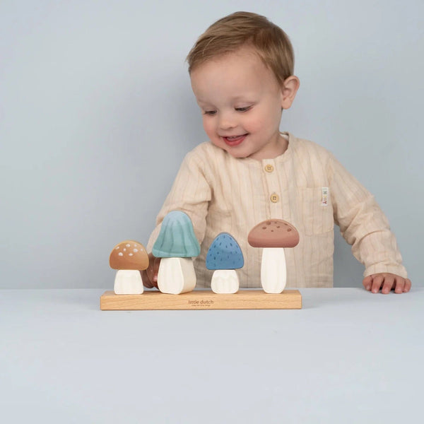 Little Dutch Βρεφικά Παιχνίδια Δραστηριοτήτων LITTLE DUTCH. Ξύλινο παιχνίδι ταξινόμησης μανιτάρια Forest Friends FSC