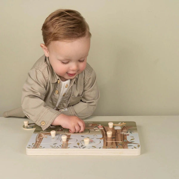 Little Dutch Βρεφικά Παιχνίδια Δραστηριοτήτων LITTLE DUTCH. Ξύλινο παζλ με ήχους Forest Friends FSC