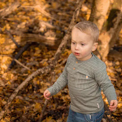 Little Dutch Μπλουζάκι LITTLE DUTCH. Μπλουζάκι μακρυμάνικο με τσέπη Forest Green Stripe