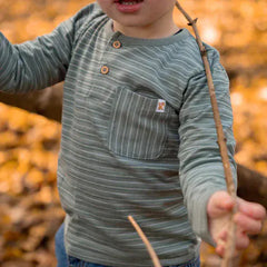Little Dutch Μπλουζάκι LITTLE DUTCH. Μπλουζάκι μακρυμάνικο με τσέπη Forest Green Stripe