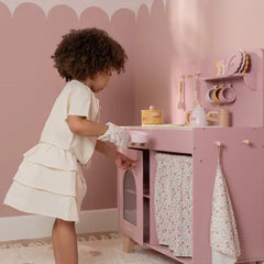 Little Dutch παιχνιδι ρολων LITTLE DUTCH. Ξύλινη κουζίνα με αξεσουάρ παιχνιδιού Ροζ FSC