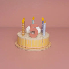 Little Dutch ξύλινα παιχνίδια LITTLE DUTCH. Ξύλινη τούρτα με κεράκια ροζ FSC
