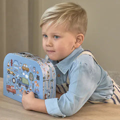 Little Dutch Ζωγραφική - Καλλιτεχνικά - Παζλ LITTLE DUTCH. Σετ ζωγραφικής - κατασκευών σε βαλιτσάκι Jim Vehicles