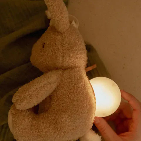 Little Dutch βρεφικά παιχνίδια LITTLE DUTCH. Υφασμάτινο κουνελάκι με φωτισμό, λευκούς ήχους & μουσική - επαναφορτιζόμενο