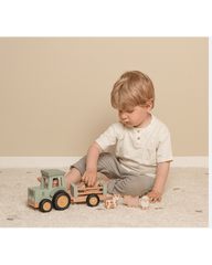 Little Dutch ξύλινα παιχνίδια Little Dutch Ξύλινο τρακτέρ με καρότσα και ζωάκια Little Farm FSC LD7149