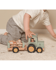 Little Dutch ξύλινα παιχνίδια Little Dutch Ξύλινο τρακτέρ με καρότσα και ζωάκια Little Farm FSC LD7149