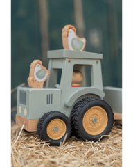 Little Dutch ξύλινα παιχνίδια Little Dutch Ξύλινο τρακτέρ με καρότσα και ζωάκια Little Farm FSC LD7149