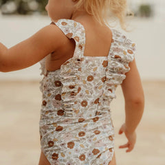 Little Dutch μαγιό 3-6M LITTLE DUTCH. Oλόσωμο μαγιό με βολάν για κορίτσια Vintage Little Flowers New