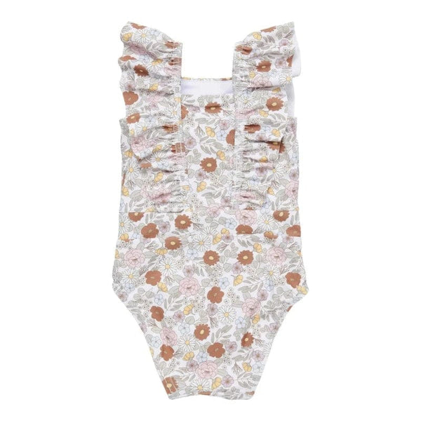 Little Dutch μαγιό 3-6M LITTLE DUTCH. Oλόσωμο μαγιό με βολάν για κορίτσια Vintage Little Flowers New