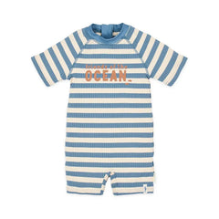 Little Dutch μαγιό 2-6M (62/68 CM) LITTLE DUTCH. Ολόσωμο κοντομάνικο μαγιό Ocean Blue Stripes