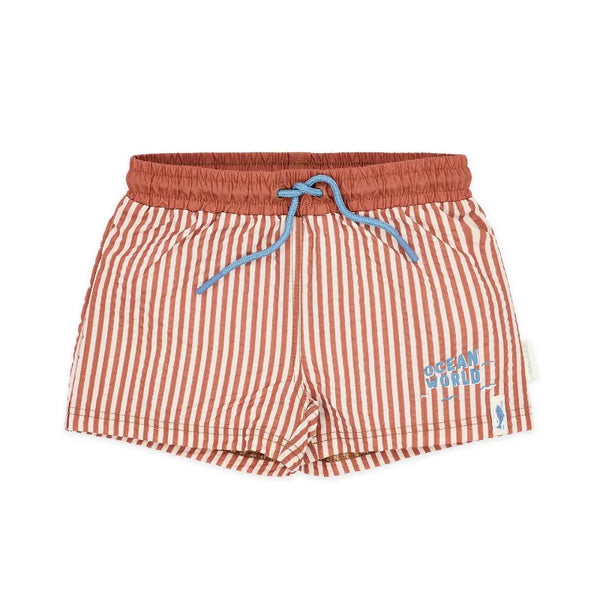 Little Dutch μαγιό 2-6M (62/68 CM) LITTLE DUTCH. Παιδικό μαγιό βερμούδα για αγόρια Ocean Brown Stripes
