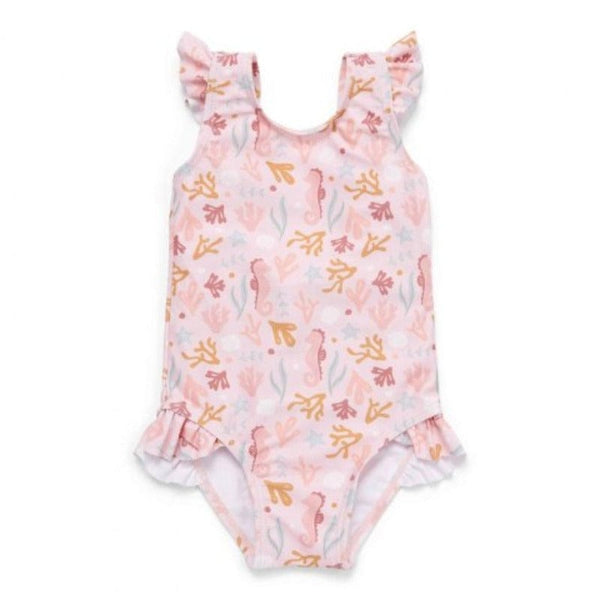 Little Dutch μαγιό 3-6M LITTLE DUTCH Ολόσωμο μαγιό με βολάν Ocean dreams Pink