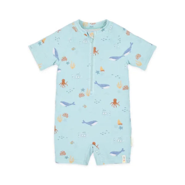 Little Dutch μαγιό 2-6M (62/68 CM) LITTLE DUTCH. Ολόσωμο κοντομάνικο μαγιό Ocean Friends