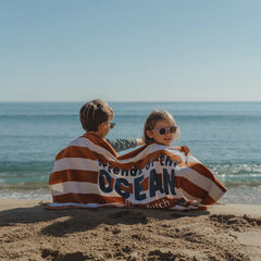 Little Dutch πετσέτα θαλάσσης LITTLE DUTCH. Πετσέτα θαλάσσης Ocean World Brown Stripe - 60x120