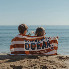 Little Dutch πετσέτα θαλάσσης LITTLE DUTCH. Πετσέτα θαλάσσης Ocean World Brown Stripe - 60x120