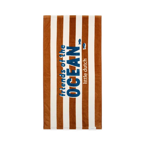 Little Dutch πετσέτα θαλάσσης LITTLE DUTCH. Πετσέτα θαλάσσης Ocean World Brown Stripe - 60x120