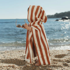 Little Dutch Poncho LITTLE DUTCH. Παιδικό πόντσο Ocean World Brown Stripe - One size