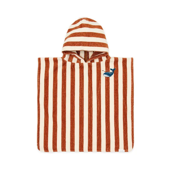 Little Dutch Poncho LITTLE DUTCH. Παιδικό πόντσο Ocean World Brown Stripe - One size
