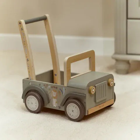 Little Dutch Βρεφικά Παιχνίδια Δραστηριοτήτων LITTLE DUTCH. Ξύλινο συρόμενο καρότσι-αυτοκινητάκι Safari Friends FSC