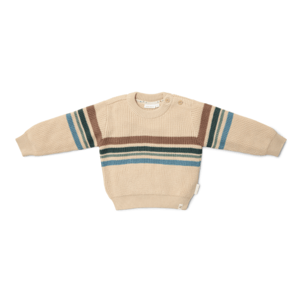 Little Dutch Μπλουζάκι 2Y (92 CM) LITTLE DUTCH. Πλεκτό πουλόβερ με ρίγες Sand