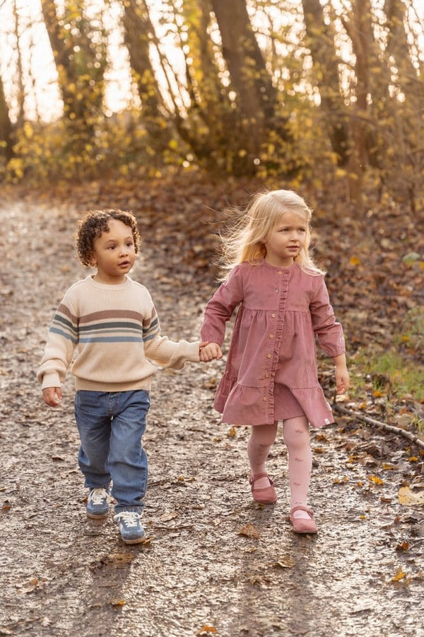 Little Dutch Μπλουζάκι LITTLE DUTCH. Πλεκτό πουλόβερ με ρίγες Sand