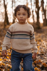 Little Dutch Μπλουζάκι LITTLE DUTCH. Πλεκτό πουλόβερ με ρίγες Sand