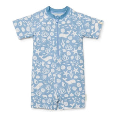 Little Dutch μαγιό 3-6M (62/68 CM) LITTLE DUTCH. Ολόσωμο κοντομάνικο μαγιό Sea Life Ocean Blue