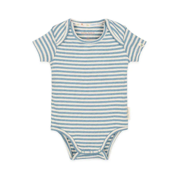 Little Dutch Βρεφικά Φορμάκια 2-4M (62 CM) LITTLE DUTCH. Φορμάκι κοντομάνικο μπλε Stone Blue stripe