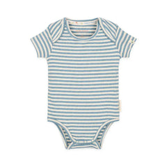 Little Dutch Βρεφικά Φορμάκια 2-4M (62 CM) LITTLE DUTCH. Φορμάκι κοντομάνικο μπλε Stone Blue stripe