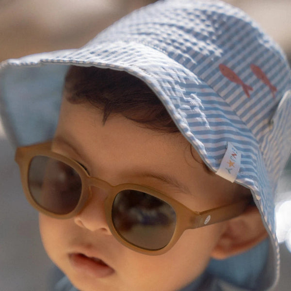 Little Dutch καπελο LITTLE DUTCH. Παιδικό καπέλο ήλιου διπλής όψης Stripes Ocean Blue