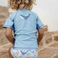 Little Dutch μαγιό LITTLE DUTCH. Μπλουζάκι κοντομάνικο με προστασία UV Blue Whale