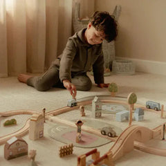 Little Dutch παιχνιδι ρολων LITTLE DUTCH. Σετ παιχνιδιού τρενάκι με ράγες και οχήματα XL FSC