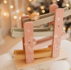 Little Dutch Βρεφικά Παιχνίδια Δραστηριοτήτων Ξύλινo παιδικό παιχνίδι πίστα αγώνων με αυτοκινητάκια Wild Flowers Little Dutch LD7007