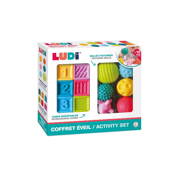 LUDI Βρεφικά Παιχνίδια Δραστηριοτήτων Ludi 6 μπαλες αισθήσεων και 6 κύβοι στοίβαξης και ταξινόμησης