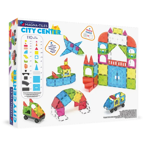 MAGNA-TILES Μαγνητικά Τουβλάκια MAGNA-TILES City Center 110 Τεμάχια – Μαγνητικά Πλακίδια STEM για Πόλη